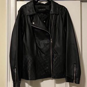 Forever 21 peplum leather jacket